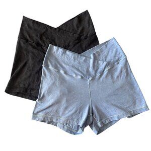 Lot Of 2 Offline By Aerie Crossover Bike Shorts Black Blue Size Large